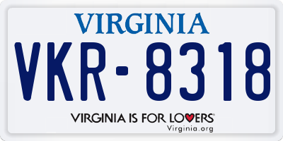 VA license plate VKR8318