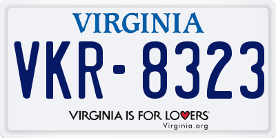 VA license plate VKR8323