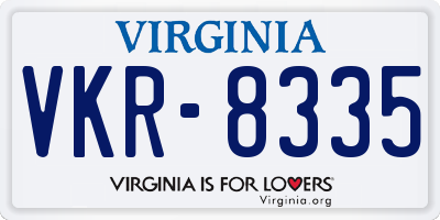 VA license plate VKR8335