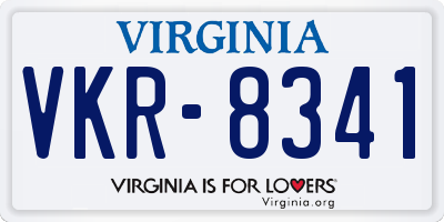 VA license plate VKR8341