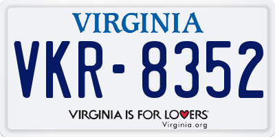 VA license plate VKR8352
