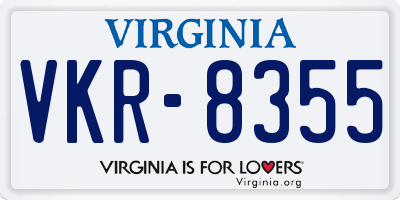 VA license plate VKR8355