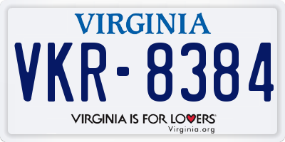 VA license plate VKR8384