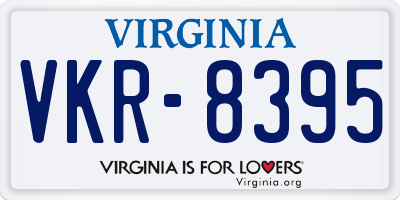 VA license plate VKR8395