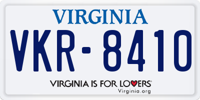 VA license plate VKR8410