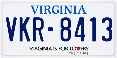 VA license plate VKR8413