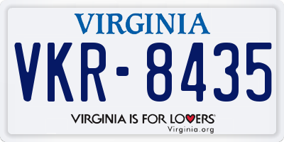 VA license plate VKR8435