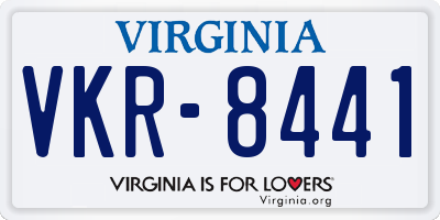 VA license plate VKR8441