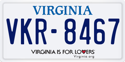 VA license plate VKR8467