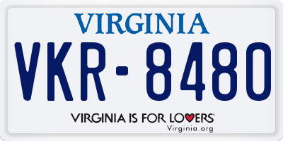 VA license plate VKR8480