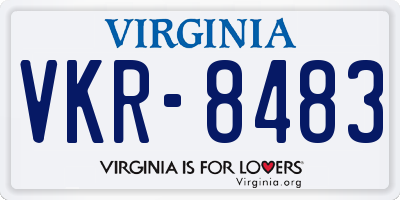 VA license plate VKR8483