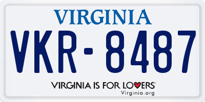 VA license plate VKR8487