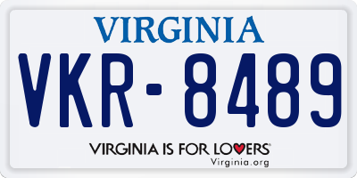 VA license plate VKR8489
