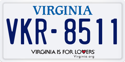 VA license plate VKR8511