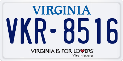 VA license plate VKR8516