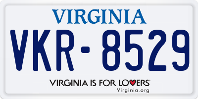 VA license plate VKR8529