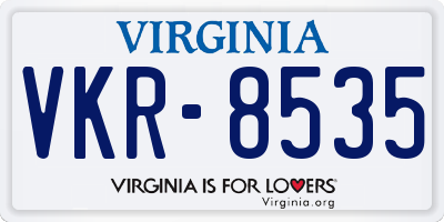 VA license plate VKR8535