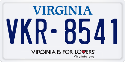 VA license plate VKR8541