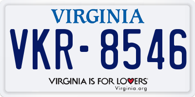 VA license plate VKR8546