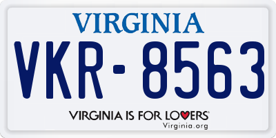 VA license plate VKR8563