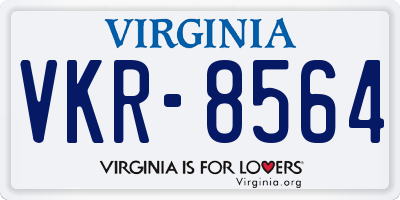 VA license plate VKR8564