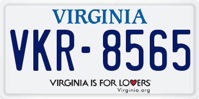 VA license plate VKR8565