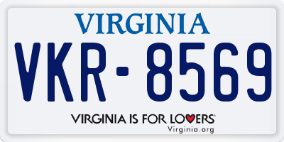 VA license plate VKR8569