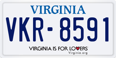 VA license plate VKR8591