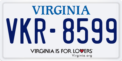 VA license plate VKR8599