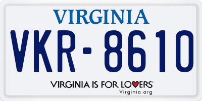 VA license plate VKR8610