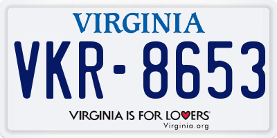 VA license plate VKR8653