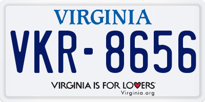 VA license plate VKR8656