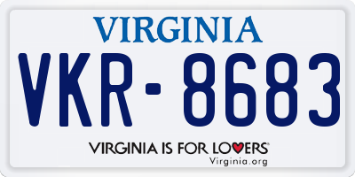 VA license plate VKR8683