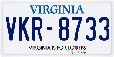 VA license plate VKR8733