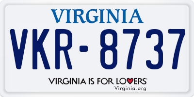 VA license plate VKR8737