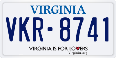 VA license plate VKR8741