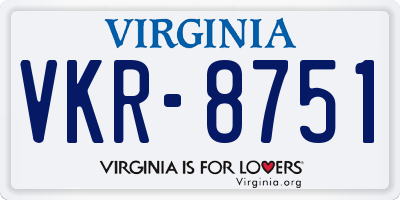VA license plate VKR8751