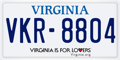 VA license plate VKR8804