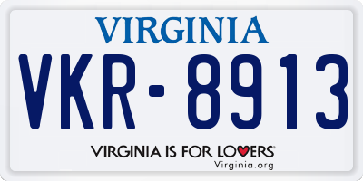 VA license plate VKR8913