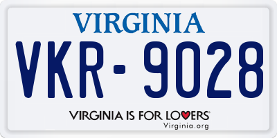 VA license plate VKR9028