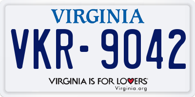 VA license plate VKR9042