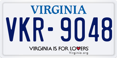 VA license plate VKR9048
