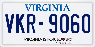 VA license plate VKR9060