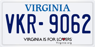 VA license plate VKR9062