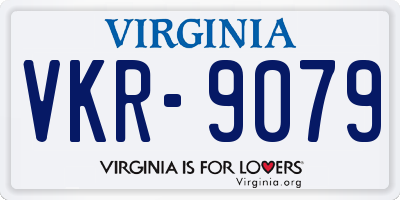 VA license plate VKR9079