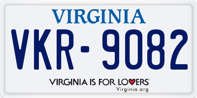 VA license plate VKR9082