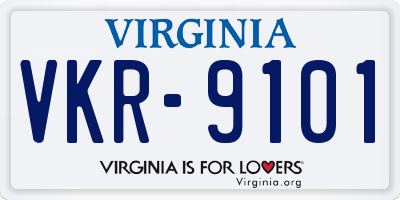 VA license plate VKR9101