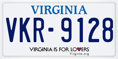 VA license plate VKR9128