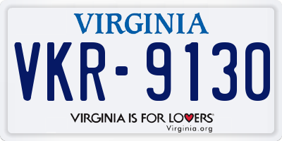 VA license plate VKR9130