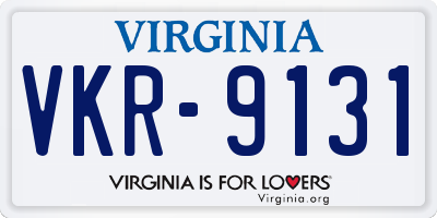 VA license plate VKR9131